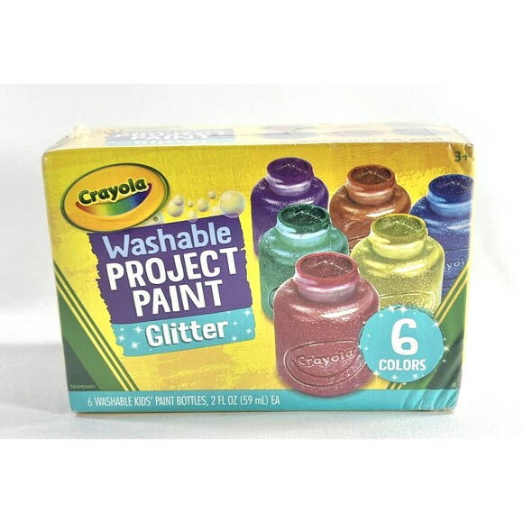 Crayola  6-Color Glitter Washable Kids Paint New Factory Sealed - Picture 1 of 7
